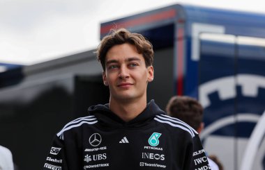 Macaristan GP GP GP F1 2025 17 Ekim 'de Budapeşte, Macaristan' da Mercedes için Formula 1 George Russell sürücüsü