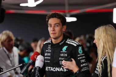 Macaristan GP GP GP F1 2025 17 Ekim 'de Budapeşte, Macaristan' da Mercedes için Formula 1 George Russell sürücüsü