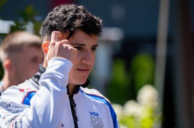 Macaristan GP GP GP F1 2025 17 Ekim 'de Budapeşte, Macaristan' da - Red Bull için Formula 1 Isack Hadjar sürücüsü