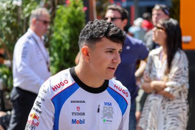 Macaristan GP GP GP F1 2025 17 Ekim 'de Budapeşte, Macaristan' da - Red Bull için Formula 1 Isack Hadjar sürücüsü