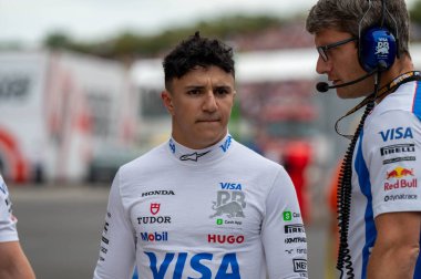 Macaristan GP GP GP F1 2025 17 Ekim 'de Budapeşte, Macaristan' da - Red Bull için Formula 1 Isack Hadjar sürücüsü