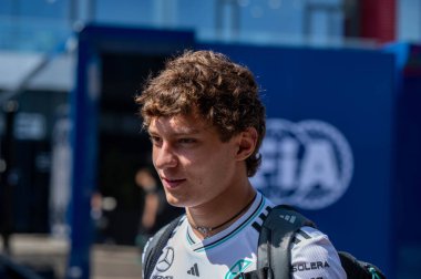 Macaristan GP GP GP F1 2025, 17 Ekim 'de Budapeşte, Macaristan - Mercedes için Formula 1 Kimi Antonelli sürücüsü