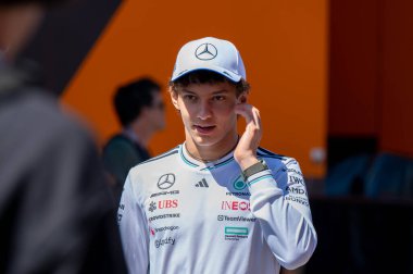 Macaristan GP GP GP F1 2025, 17 Ekim 'de Budapeşte, Macaristan - Mercedes için Formula 1 Kimi Antonelli sürücüsü