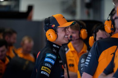 Macaristan GP GP GP F1 2025 17 Ekim 'de Macaristan' ın Budapeşte kentinde - McLaren Formula 1 Norris sürücüsü