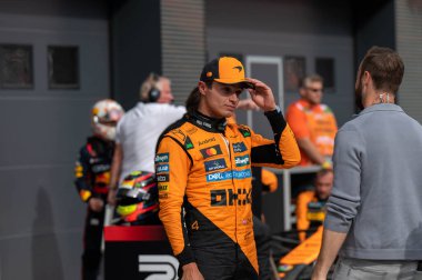 Macaristan GP GP GP F1 2025 17 Ekim 'de Macaristan' ın Budapeşte kentinde - McLaren Formula 1 Norris sürücüsü