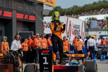 Macaristan GP GP GP F1 2025 17 Ekim 'de Macaristan' ın Budapeşte kentinde - McLaren Formula 1 Norris sürücüsü