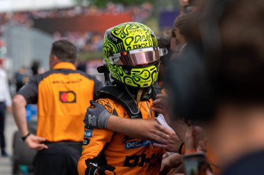 Macaristan GP GP GP F1 2025 17 Ekim 'de Macaristan' ın Budapeşte kentinde - McLaren Formula 1 Norris sürücüsü