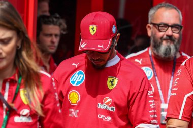 Macaristan GP GP GP F1 2025 17 Ekim 'de Budapeşte, Macaristan - Formula 1 Lewis Hamilton Ferrari sürücüsü