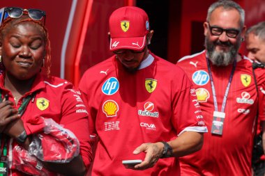 Macaristan GP GP GP F1 2025 17 Ekim 'de Budapeşte, Macaristan - Formula 1 Lewis Hamilton Ferrari sürücüsü