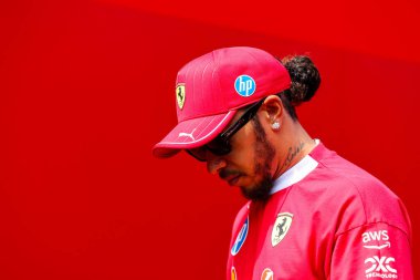 Macaristan GP GP GP F1 2025 17 Ekim 'de Budapeşte, Macaristan - Formula 1 Lewis Hamilton Ferrari sürücüsü