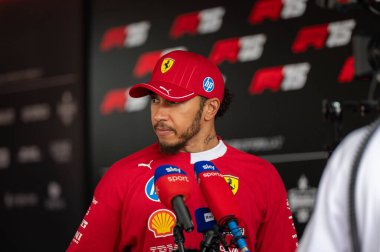 Macaristan GP GP GP F1 2025 17 Ekim 'de Budapeşte, Macaristan - Formula 1 Lewis Hamilton Ferrari sürücüsü