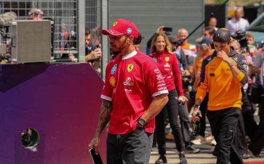 Macaristan GP GP GP F1 2025 17 Ekim 'de Budapeşte, Macaristan - Formula 1 Lewis Hamilton Ferrari sürücüsü