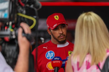 Macaristan GP GP GP F1 2025 17 Ekim 'de Budapeşte, Macaristan - Formula 1 Lewis Hamilton Ferrari sürücüsü