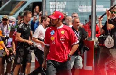 Macaristan GP GP GP F1 2025 17 Ekim 'de Budapeşte, Macaristan - Formula 1 Lewis Hamilton Ferrari sürücüsü