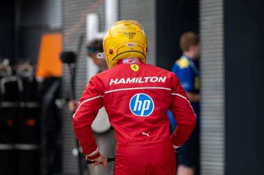 Macaristan GP GP GP F1 2025 17 Ekim 'de Budapeşte, Macaristan - Formula 1 Lewis Hamilton Ferrari sürücüsü