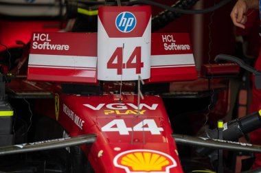 Macaristan GP GP GP F1 2025 17 Ekim 'de Budapeşte, Macaristan - Formula 1 Lewis Hamilton Ferrari sürücüsü