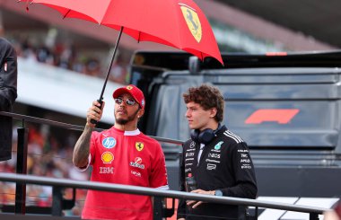 Macaristan GP GP GP F1 2025 17 Ekim 'de Budapeşte, Macaristan - Formula 1 Lewis Hamilton Ferrari sürücüsü