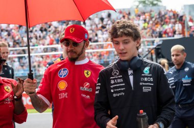 Macaristan GP GP GP F1 2025 17 Ekim 'de Budapeşte, Macaristan - Formula 1 Lewis Hamilton Ferrari sürücüsü