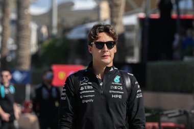 F1Testing GP F12026 20 Şubat 'ta Manama, Bahreyn' de Mercedes sürücüsü George Russell