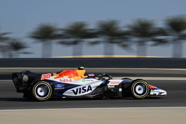 F1Testing GP F12026 20 Şubat 'ta Manama, Bahreyn' de Formula 1 'de yarışçı Bulls sürücüsü Liam Lawson