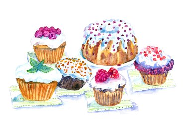 Peçete üzerinde tatlı kek