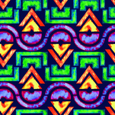 Afrika seamless modeli (sarı/yeşil/mavi)