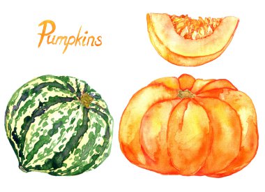 Olgun kabaklar ve dilim (Sonbahar hasat)