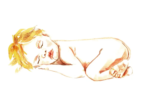 Újszülött csecsemő alszik — Stock Fotó