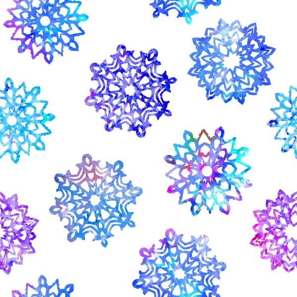 Snowflakes Collection Cut Out Shape Blue Splashes Color Palette Hand — Stock Photo, Image