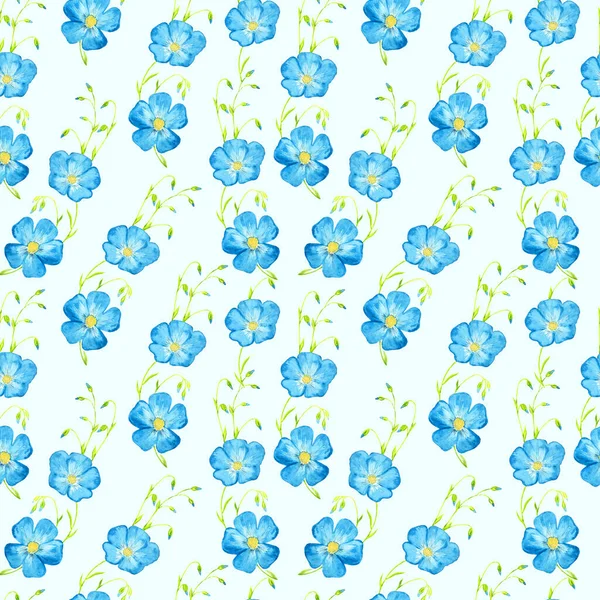 Linum Perenne Lino Perenne Lino Blu Lanugine Fiori Blu Steli — Foto Stock