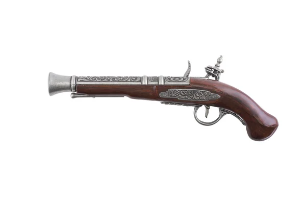 Old wooden gun on white background — Stock Photo, Image