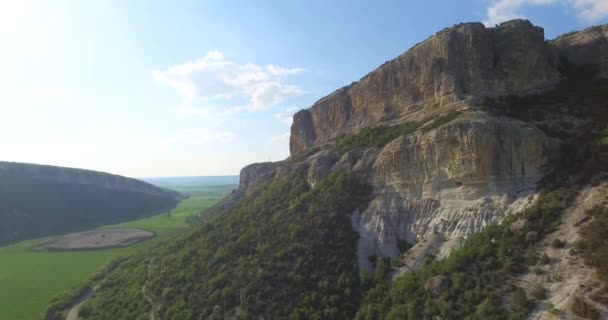 Vuelo sobre árboles en las montañas — Vídeo de stock