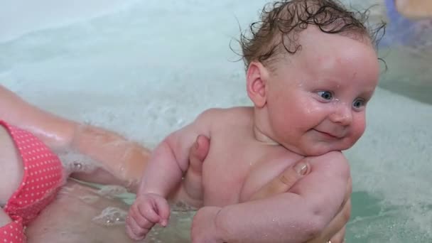 Mother And Baby In A Jacuzzi — Stock Video