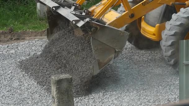 Equipment Excavator Moving Gravel — Stock Video