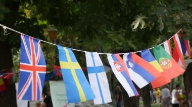 Avrupa bayrak bir ip üzerinde