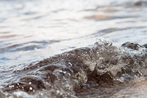 Dalga kumlu göl kıyısında rulo