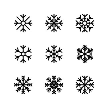 Kar Tanesi ikonu vektörü. Kar yağışı ikonu. Kış sembolü. 