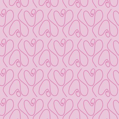 Sıcak pembe çizgili soyut lale kalpleri ahududu pembesi arka planda yan yana dizilmiş ev dekorasyonu, yorgan ve giysi kumaşları ya da kağıt ürünleri için mükemmel bir iz bırakıyor..