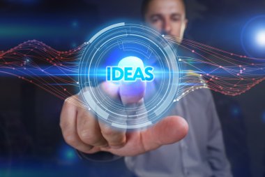 Ekonomi, teknoloji, Internet ve ağ kavramı. Genç busine