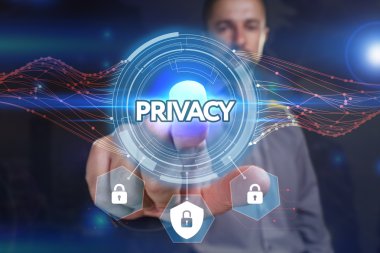 Ekonomi, teknoloji, Internet ve ağ kavramı. Genç busine