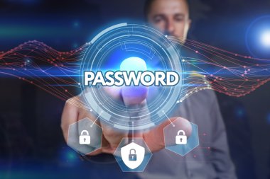 Ekonomi, teknoloji, Internet ve ağ kavramı. Genç busine