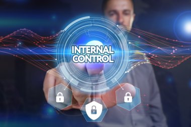 Ekonomi, teknoloji, Internet ve ağ kavramı. Genç busine