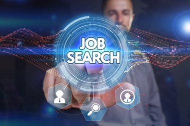 Ekonomi, teknoloji, Internet ve ağ kavramı. Genç busine