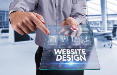 Ekonomi, teknoloji, Internet ve ağ kavramı. Busin genç