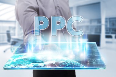 Ekonomi, teknoloji, Internet ve ağ kavramı. Genç busine