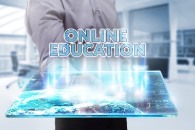 Ekonomi, teknoloji, Internet ve ağ kavramı. Genç busine