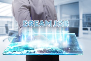 Ekonomi, teknoloji, Internet ve ağ kavramı. Genç busine