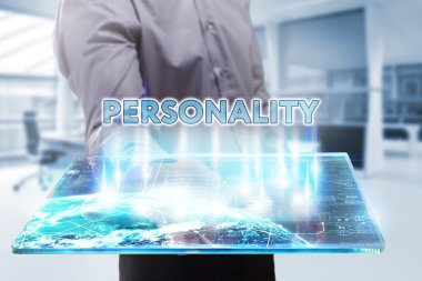 Ekonomi, teknoloji, Internet ve ağ kavramı. Genç busine