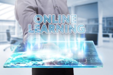 Ekonomi, teknoloji, Internet ve ağ kavramı. Genç busine