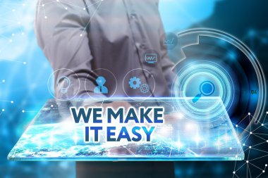 Ekonomi, teknoloji, Internet ve ağ kavramı. Genç busine